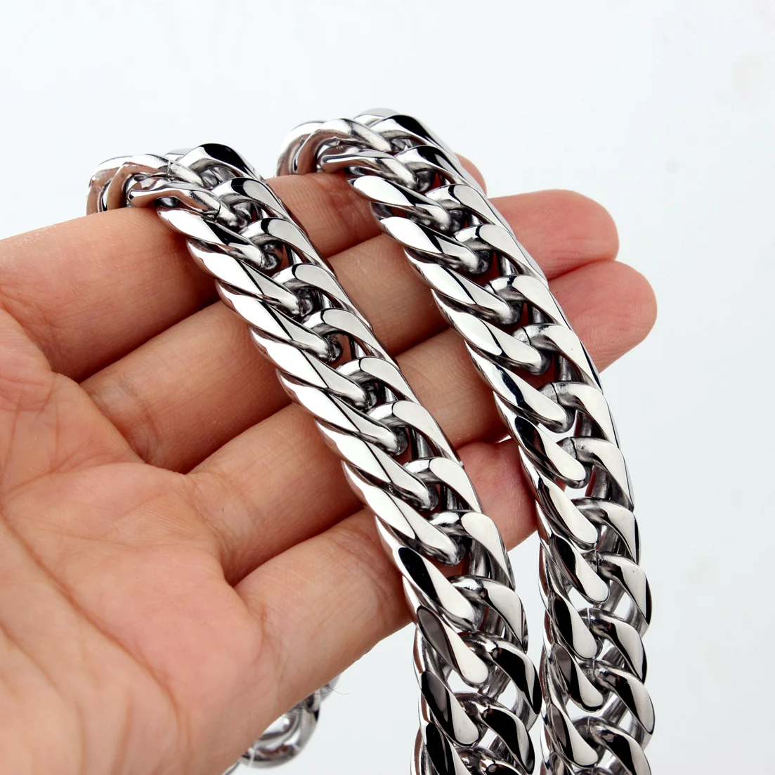 9/11/13/16/19/21MM Heavy Polished Men/Women Stainless Steel Silver/Gold Color Cuban Curb Link Chain Necklace Or Bracelet