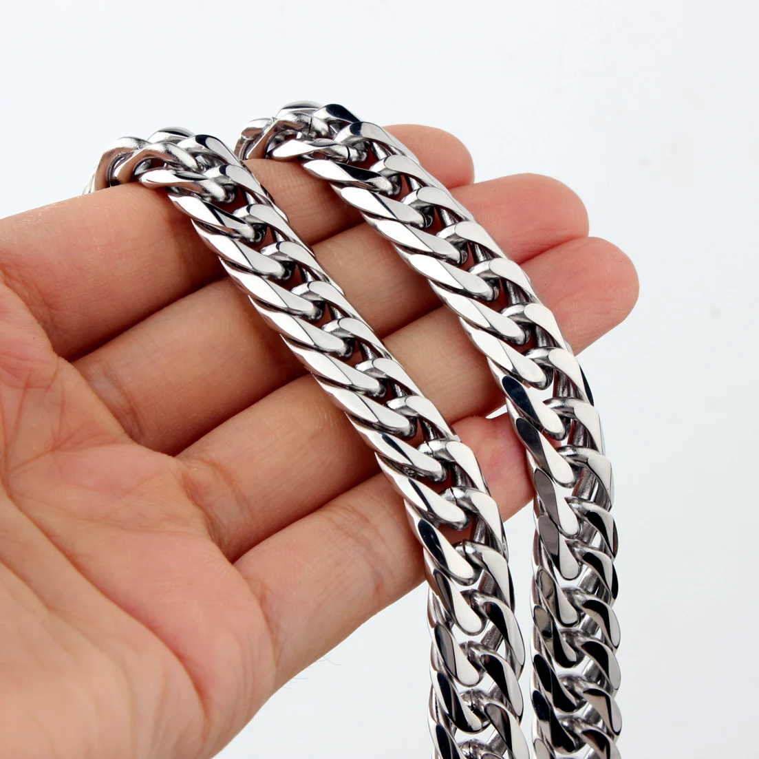 9/11/13/16/19/21MM Heavy Polished Men/Women Stainless Steel Silver/Gold Color Cuban Curb Link Chain Necklace Or Bracelet