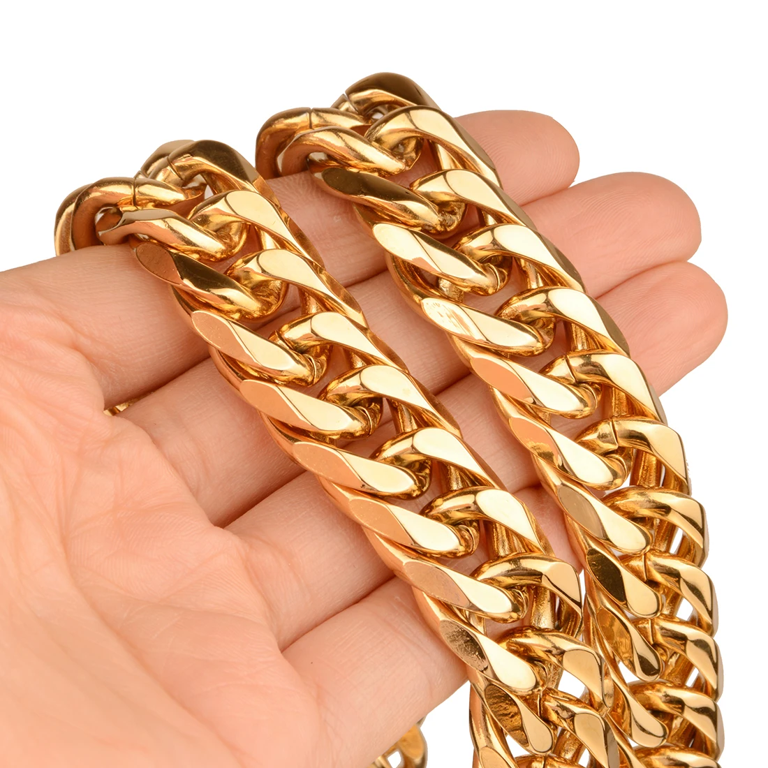 9/11/13/16/19/21MM Heavy Polished Men/Women Stainless Steel Silver/Gold Color Cuban Curb Link Chain Necklace Or Bracelet