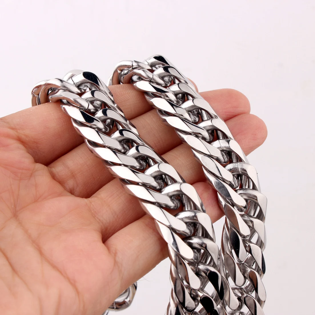 9/11/13/16/19/21MM Heavy Polished Men/Women Stainless Steel Silver/Gold Color Cuban Curb Link Chain Necklace Or Bracelet