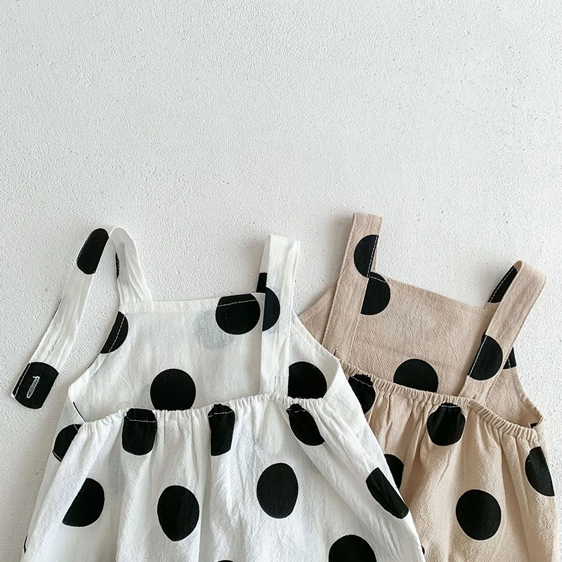 MILANCEL Summer Baby Rompers Toddler Dot Overalls Infant Girls Clothes With Hat Boys Jumpsuit
