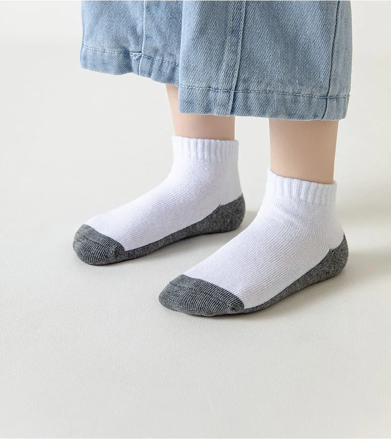 5 Pairs/Lot 2023 New Summer Children Socks Cotton Kids Teen Fashion Black White Gray For 1-12 Years Student Baby Girl Boy Socks