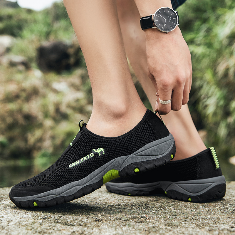Men Casual Shoes Fashion Summer Shoes Mesh outdoor Breathable Slip-on Flats Men Sneakers Comfortable Water Loafers Zapatillas