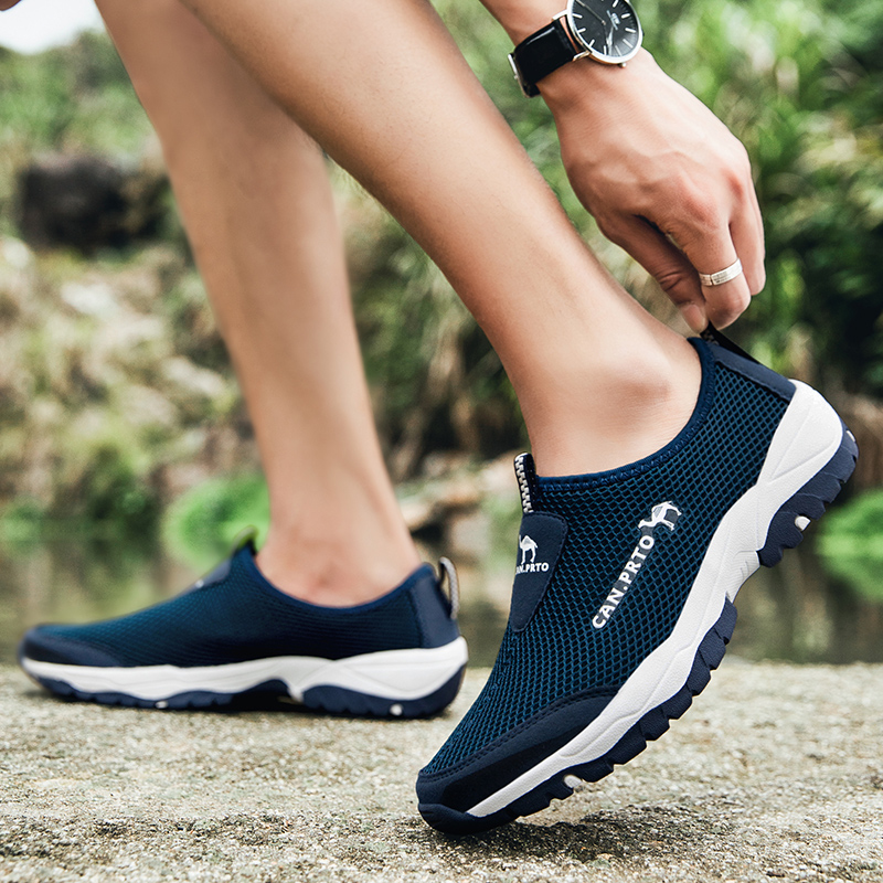 Men Casual Shoes Fashion Summer Shoes Mesh outdoor Breathable Slip-on Flats Men Sneakers Comfortable Water Loafers Zapatillas