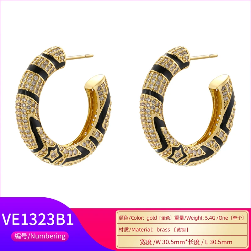 Earrings/Studs with Zirconia and Snake Motifs Atmospheric and Glamorous Earrings for Women: VE1321-VE1324