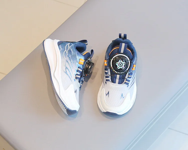 Tenis Child Shoe Casual Sneaker for Boy Kid Shoe for Girl Rotating Buttons Running Shoe for Girl Soft Sole Mesh Braeathable Shoe