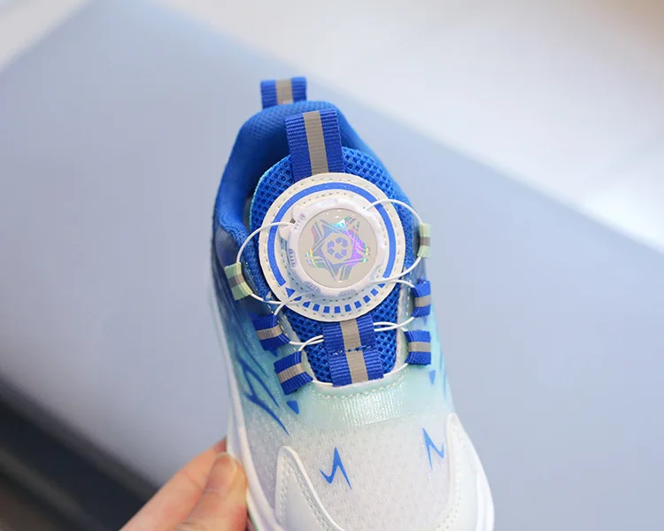 Tenis Child Shoe Casual Sneaker for Boy Kid Shoe for Girl Rotating Buttons Running Shoe for Girl Soft Sole Mesh Braeathable Shoe