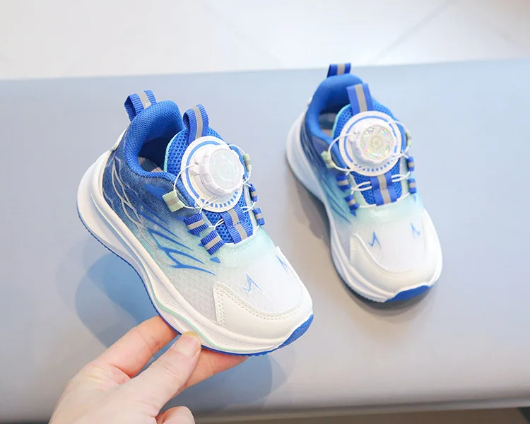 Tenis Child Shoe Casual Sneaker for Boy Kid Shoe for Girl Rotating Buttons Running Shoe for Girl Soft Sole Mesh Braeathable Shoe
