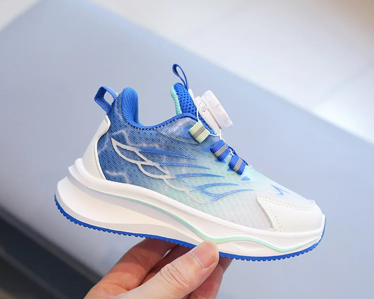 Tenis Child Shoe Casual Sneaker for Boy Kid Shoe for Girl Rotating Buttons Running Shoe for Girl Soft Sole Mesh Braeathable Shoe