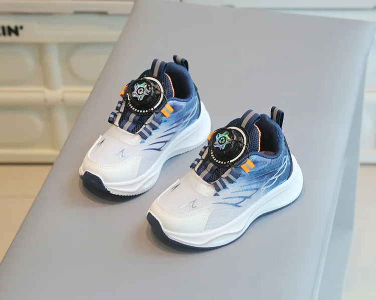 Tenis Child Shoe Casual Sneaker for Boy Kid Shoe for Girl Rotating Buttons Running Shoe for Girl Soft Sole Mesh Braeathable Shoe