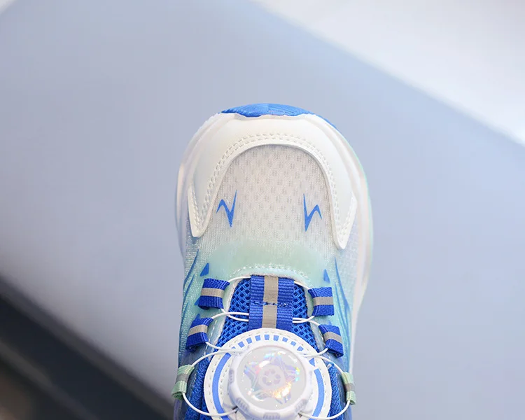 Tenis Child Shoe Casual Sneaker for Boy Kid Shoe for Girl Rotating Buttons Running Shoe for Girl Soft Sole Mesh Braeathable Shoe