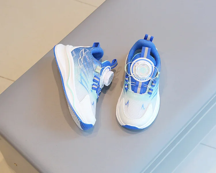 Tenis Child Shoe Casual Sneaker for Boy Kid Shoe for Girl Rotating Buttons Running Shoe for Girl Soft Sole Mesh Braeathable Shoe