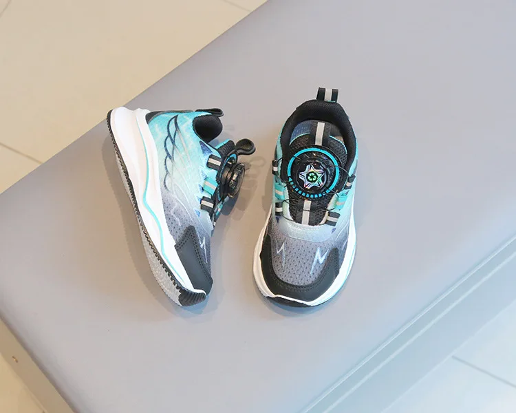 Tenis Child Shoe Casual Sneaker for Boy Kid Shoe for Girl Rotating Buttons Running Shoe for Girl Soft Sole Mesh Braeathable Shoe