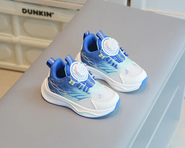 Tenis Child Shoe Casual Sneaker for Boy Kid Shoe for Girl Rotating Buttons Running Shoe for Girl Soft Sole Mesh Braeathable Shoe