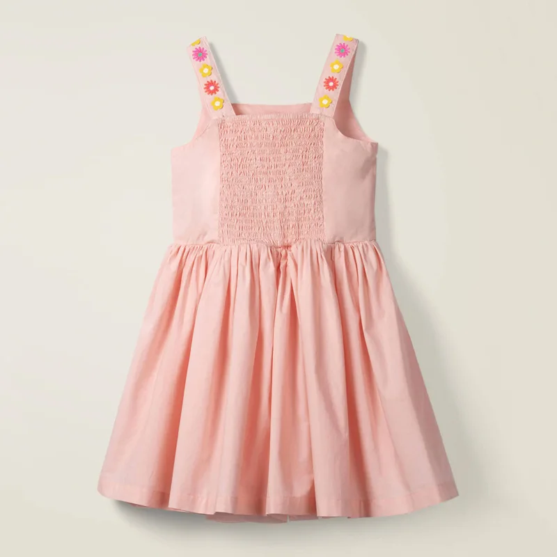 Little maven 2026 New Years Girls Dress Summer Girl Beach Floral Dresses for Girls 7 Years Embroidery Floral Baby Girls Clothes