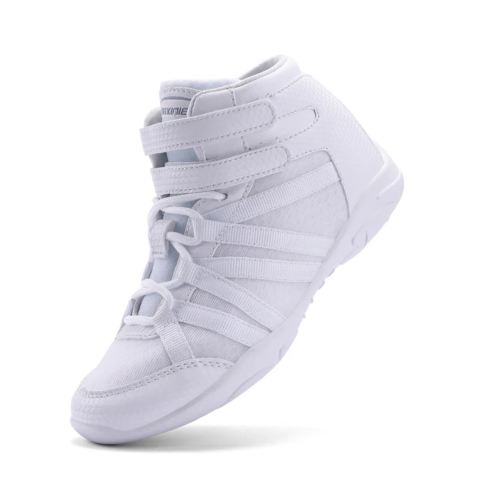BAXINIER Girls White High Top Cheerleading Shoes Lightweight Youth Cheer Competition Sneakers Training Dance Tennis Shoes