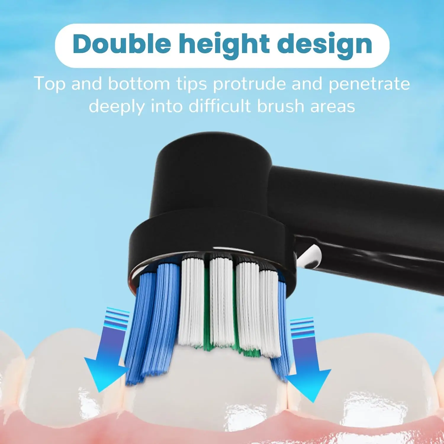 Replacement Toothbrush Heads For Oral B Precision Clean Toothbrush Replacement Brush Heads Black Nozzles For Oralb (Not for iO)