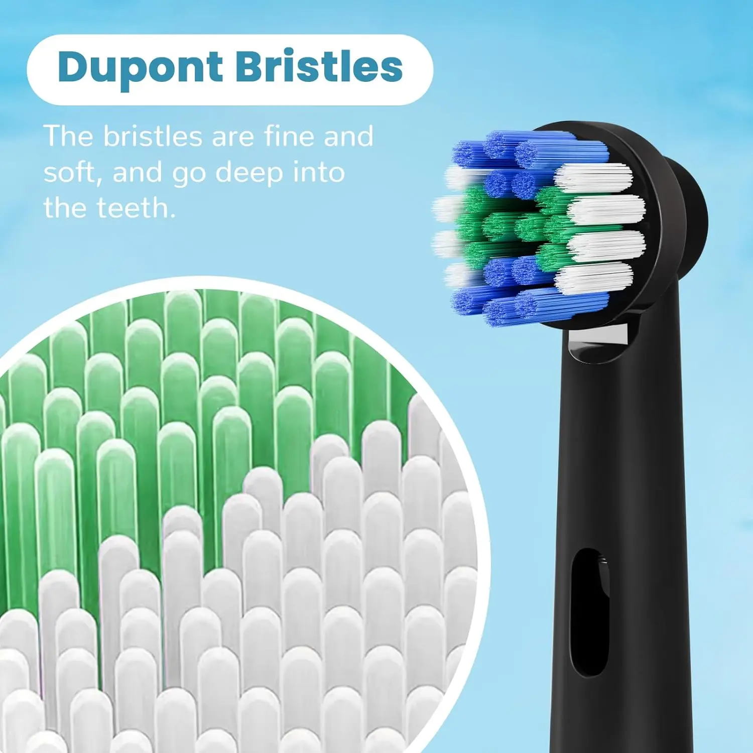 Replacement Toothbrush Heads For Oral B Precision Clean Toothbrush Replacement Brush Heads Black Nozzles For Oralb (Not for iO)