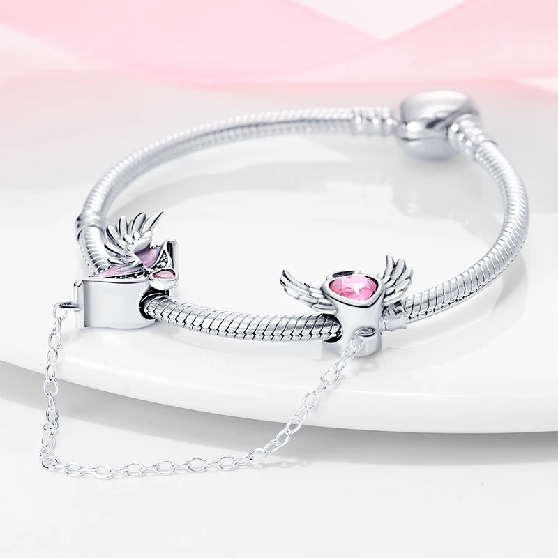 2024 New Hot Genuine 925 Sterling Silver Star Moon Sunflower Safety Chain Spacer Bead Charm for Brand Original Bracelet DIY