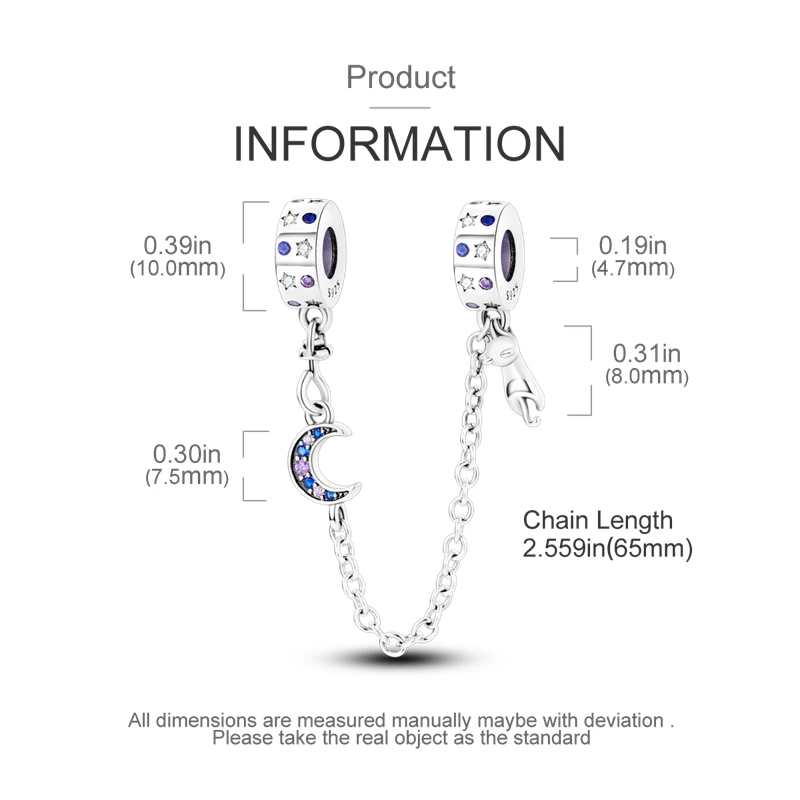 2024 New Hot Genuine 925 Sterling Silver Star Moon Sunflower Safety Chain Spacer Bead Charm for Brand Original Bracelet DIY