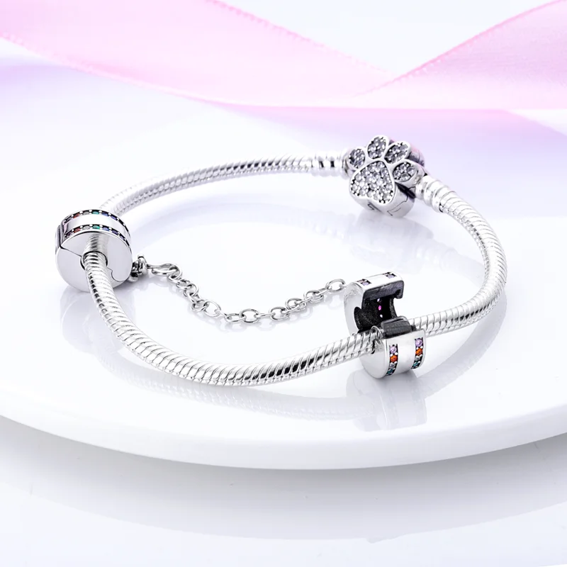 2024 New Hot Genuine 925 Sterling Silver Star Moon Sunflower Safety Chain Spacer Bead Charm for Brand Original Bracelet DIY