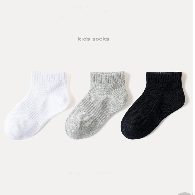 Summer White Mesh Children Cotton Socks Boys Girls Sports Socks Spring Baby Skin-friendly Cotton Socks 5Pairs