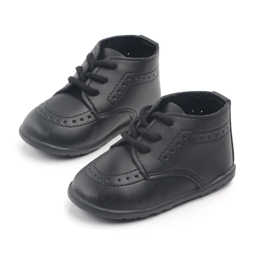Baby Retro Leather Shoes Boy Girl Shoes Toddler Rubber Sole Anti-slip First Walkers Newborn Infant Moccasins Baby Crib Shoes