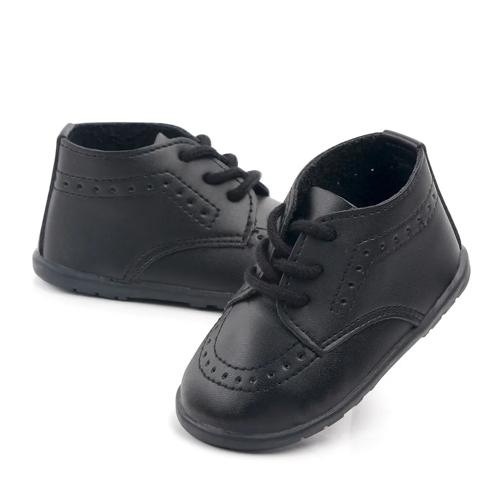 Baby Retro Leather Shoes Boy Girl Shoes Toddler Rubber Sole Anti-slip First Walkers Newborn Infant Moccasins Baby Crib Shoes