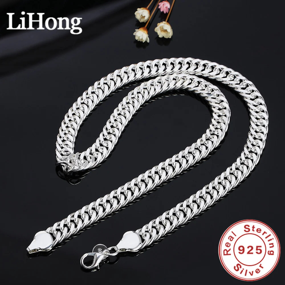 New 925 Sterling Silver Cuban Necklace, 20/22/24 Inches, 6mm/10mm Side Chain, Unisex, Hip-Hop Everyday Jewelry.