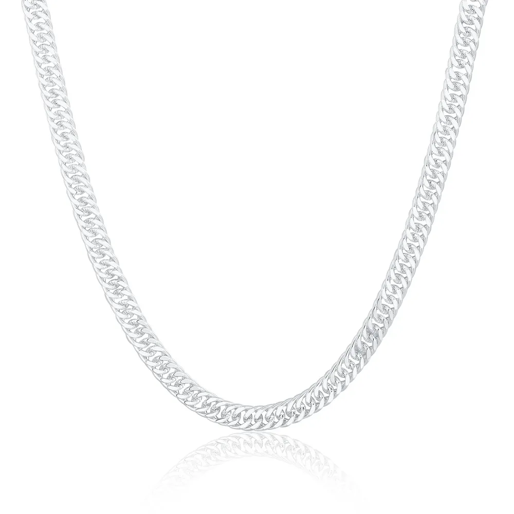 New 925 Sterling Silver Cuban Necklace, 20/22/24 Inches, 6mm/10mm Side Chain, Unisex, Hip-Hop Everyday Jewelry.
