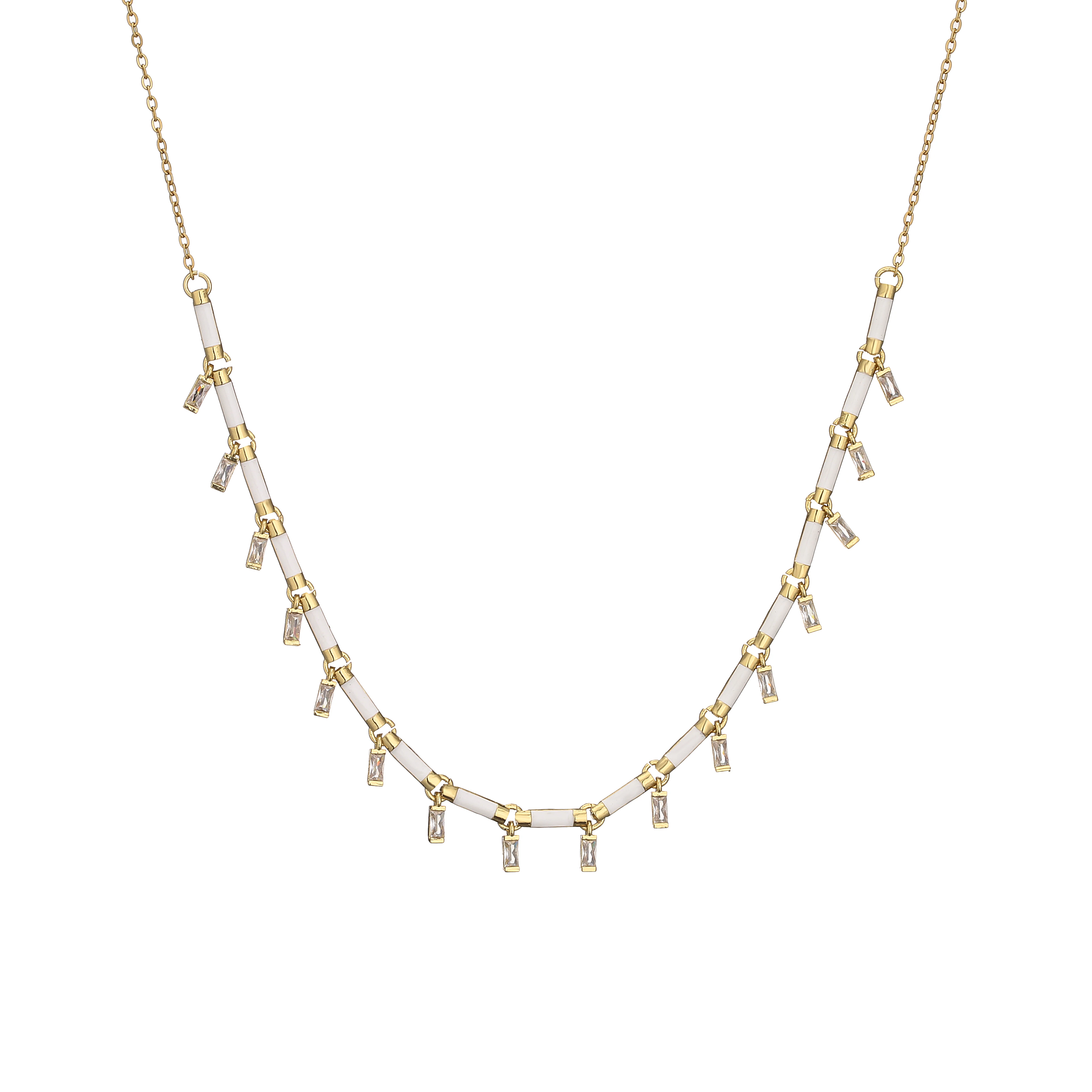 18K Gold Plated Brass Star CZ Necklace Enamel Drop Glaze Colorful Choker Adjustable Stackable Women's Jewelry Gift