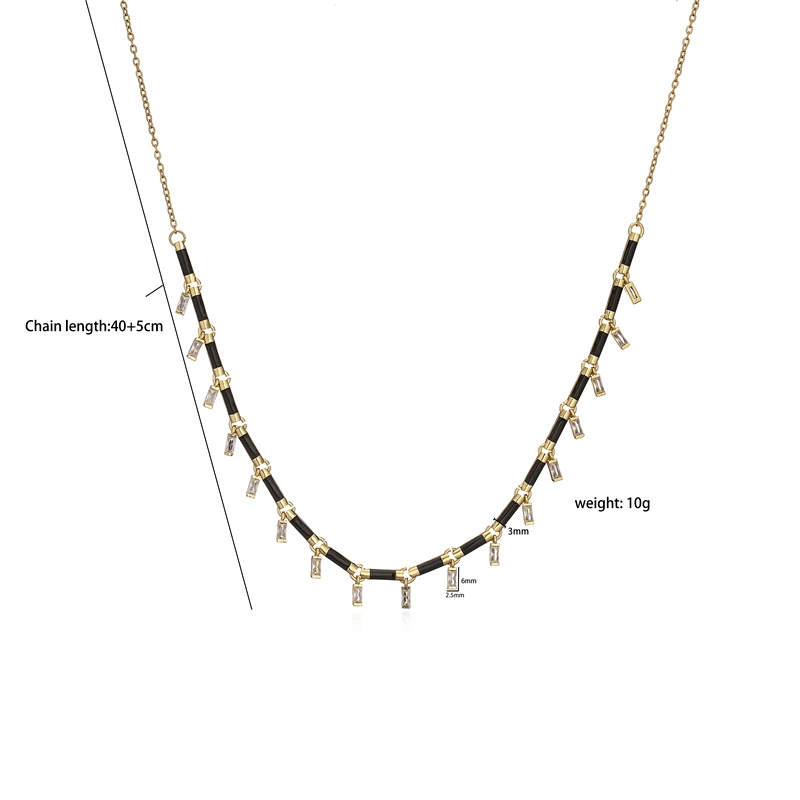 18K Gold Plated Brass Star CZ Necklace Enamel Drop Glaze Colorful Choker Adjustable Stackable Women's Jewelry Gift