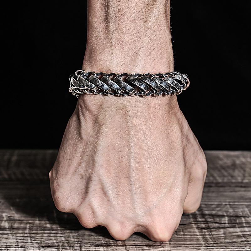 HX Handmade Bracelet Men's Japanese Korean Version Personality Retro Dominant Fashion Europe and America Simple Trend