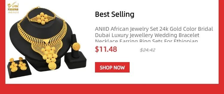 ANIID African Jewelry Set Big Necklace Dubai Ethiopian Gold Color Jewelery Earring Bracelet For Women Bridal Choker Wholesale