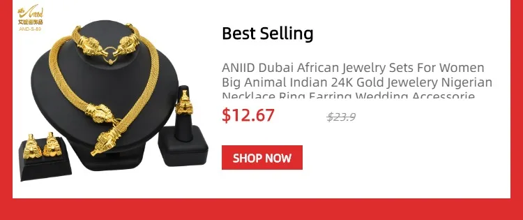 ANIID African Jewelry Set Big Necklace Dubai Ethiopian Gold Color Jewelery Earring Bracelet For Women Bridal Choker Wholesale