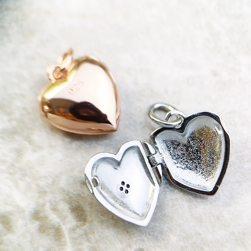 Heart Locket with Star Pendant New Fine Jewelry Europe Accessories 925 Sterling Silver Romantic Gift For Women
