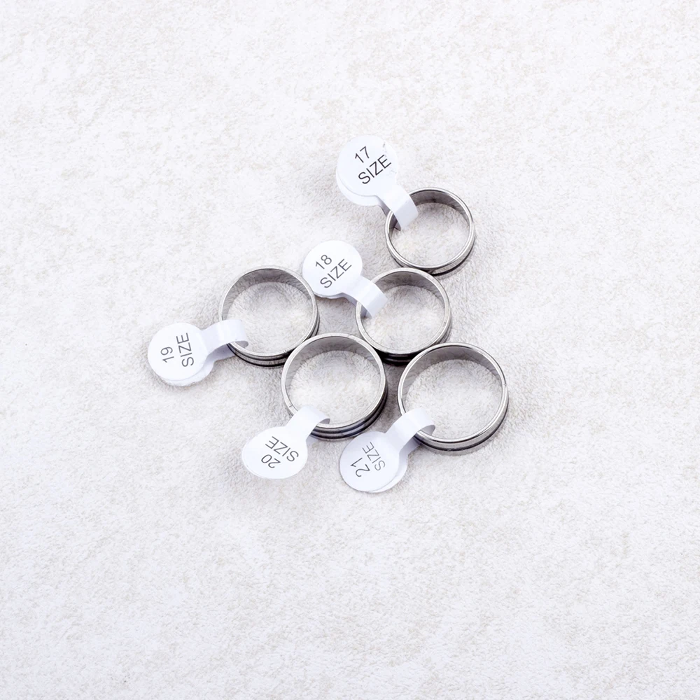 Hot 50/100Pcs Mixed Stainless Steel Black Stripe Rings Wholesale Bulk Men Women Wedding Ring Jewelry Gifts17-21mm Lots