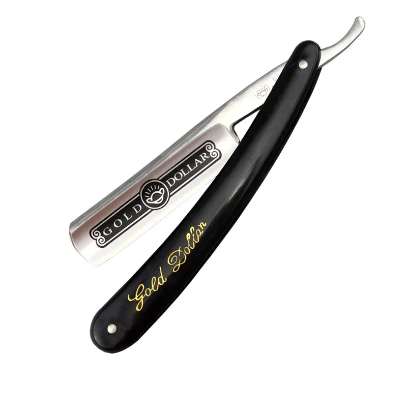 1PC 2023 Pro Gold Dollar 66 Shave Knife 66 Straight Edge Barber Razor Folding Hair Shaving Men Shaving Barber Tool G0915