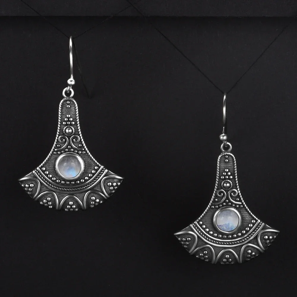 Long Pendant Natural Kyanite Earrings S925 Silver Earrings for Women Jewelry Vintage Engagement Party Anniversary Gift