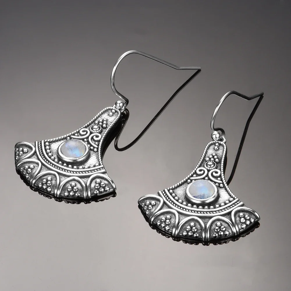 Long Pendant Natural Kyanite Earrings S925 Silver Earrings for Women Jewelry Vintage Engagement Party Anniversary Gift