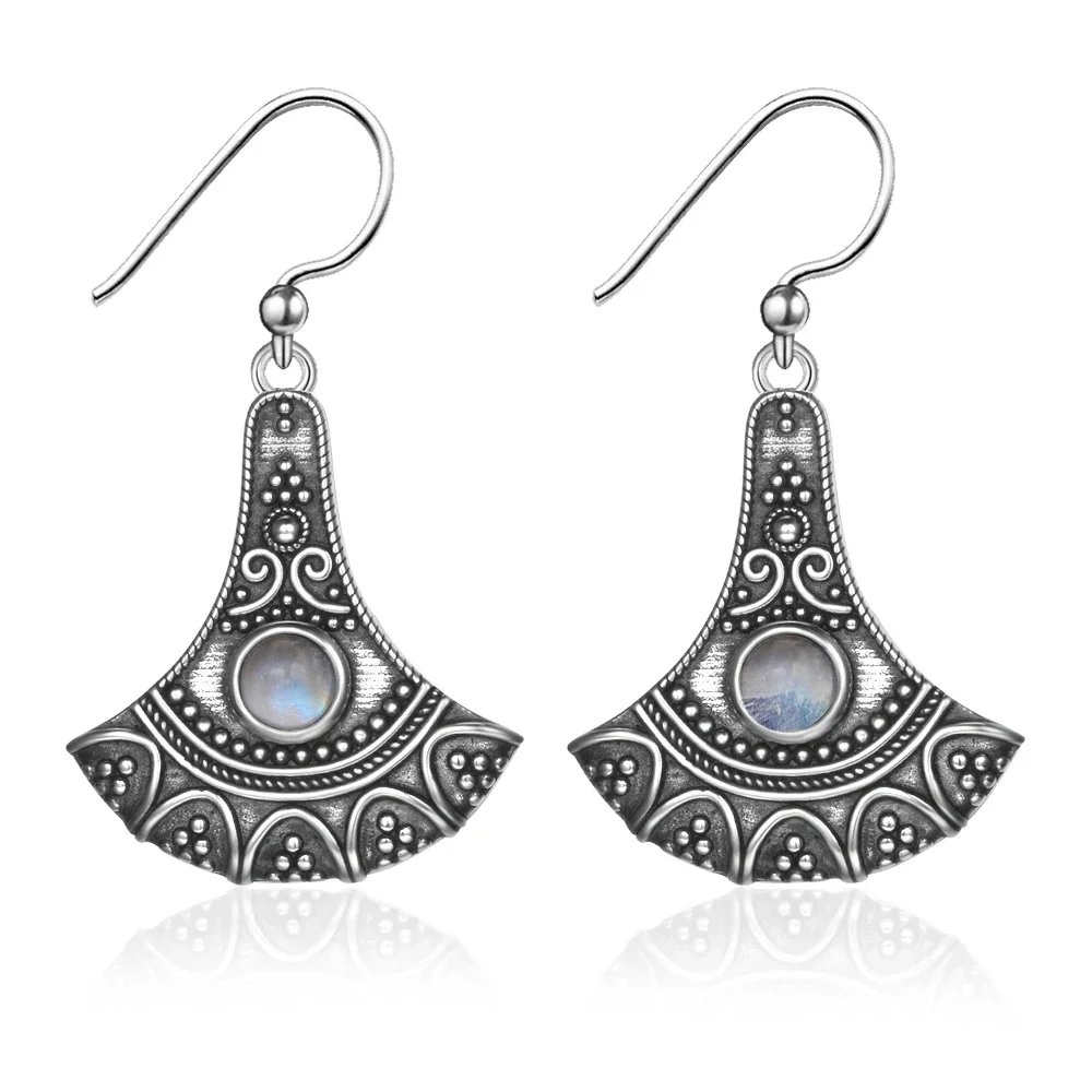 Long Pendant Natural Kyanite Earrings S925 Silver Earrings for Women Jewelry Vintage Engagement Party Anniversary Gift