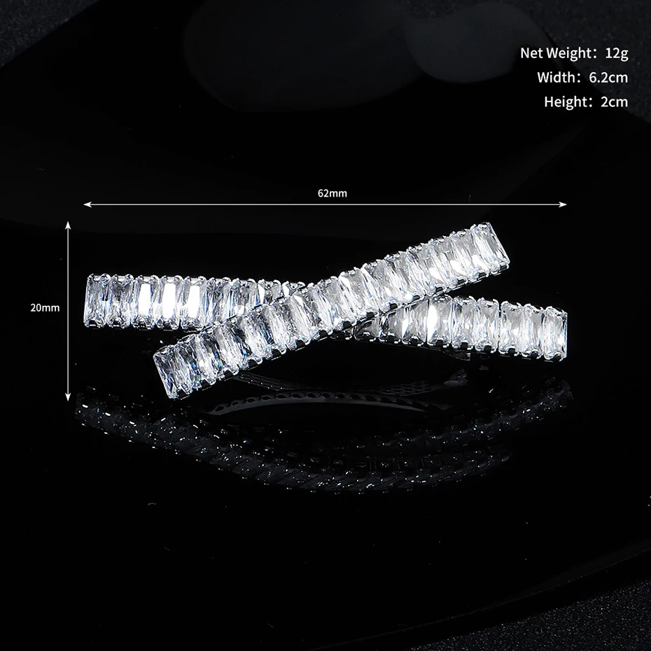 Miallo Fashion Barrette Cubic Zirconia Leaf Hair Clips for Women Accessories Bridal Wedding Hair Jewelry Party  Bride Headpiece