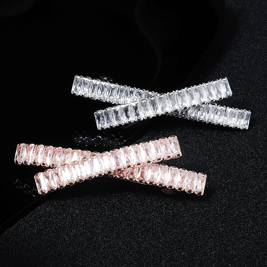 Miallo Fashion Barrette Cubic Zirconia Leaf Hair Clips for Women Accessories Bridal Wedding Hair Jewelry Party  Bride Headpiece