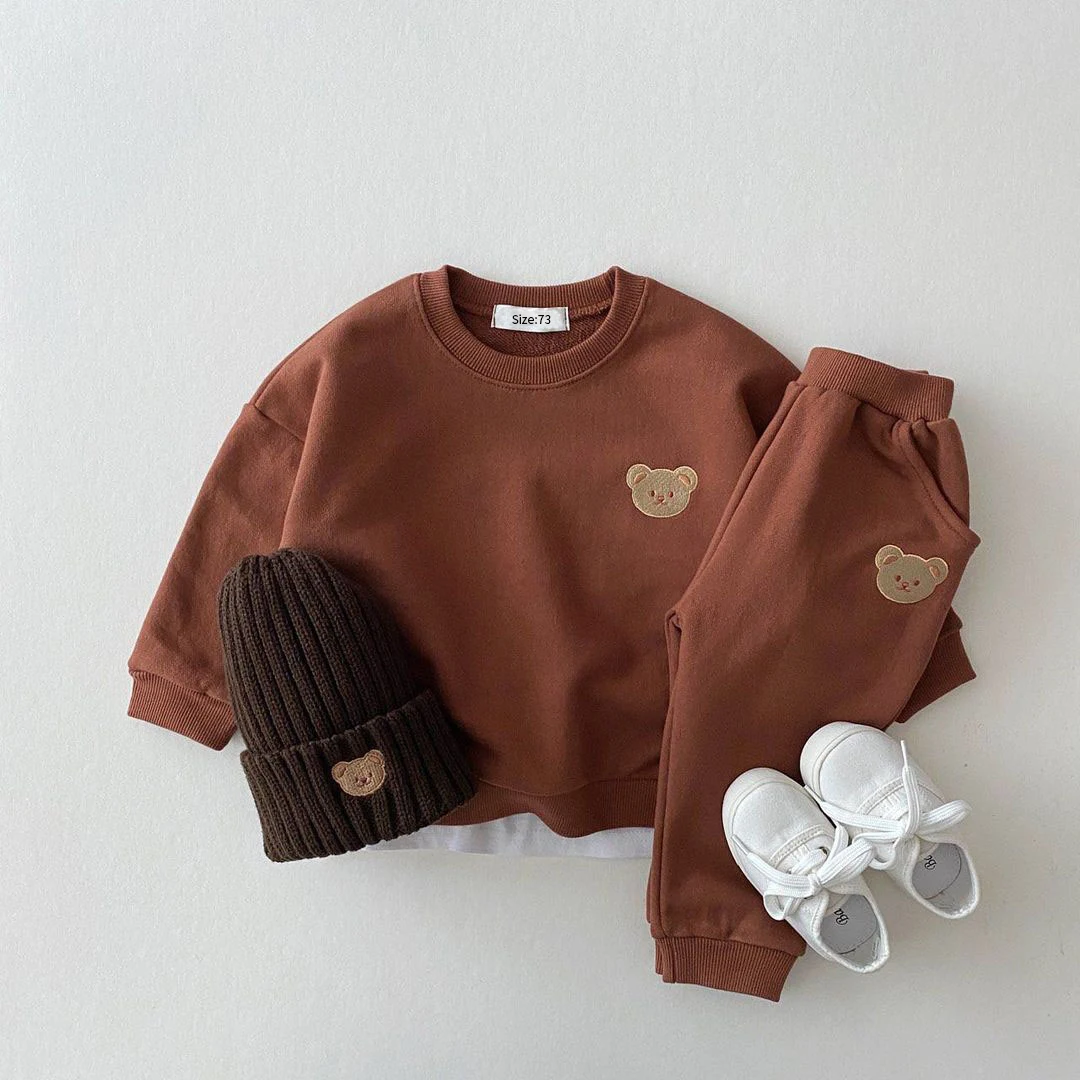 Kids Baby Girls Boys Clothes Costume Long Sleeve Hooded Tracksuit Tops Pants Children Spring Outfits Baby Set Infantil Newborn