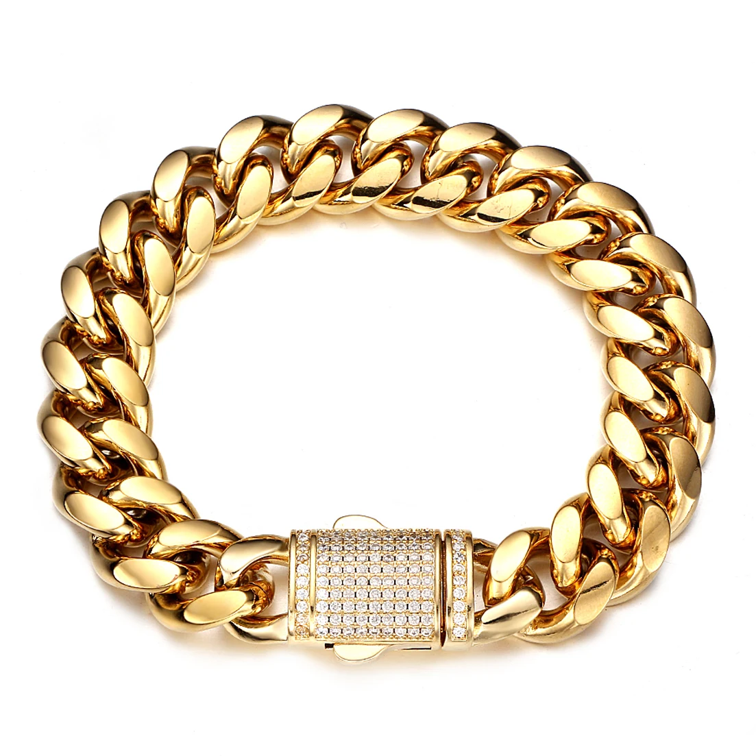 6/8/10/12/14mm New Men Chain Bracelet Stainless Steel Curb Cuban Link Chain Bangle for Male Women Hiphop Wrist Jewelry Gift