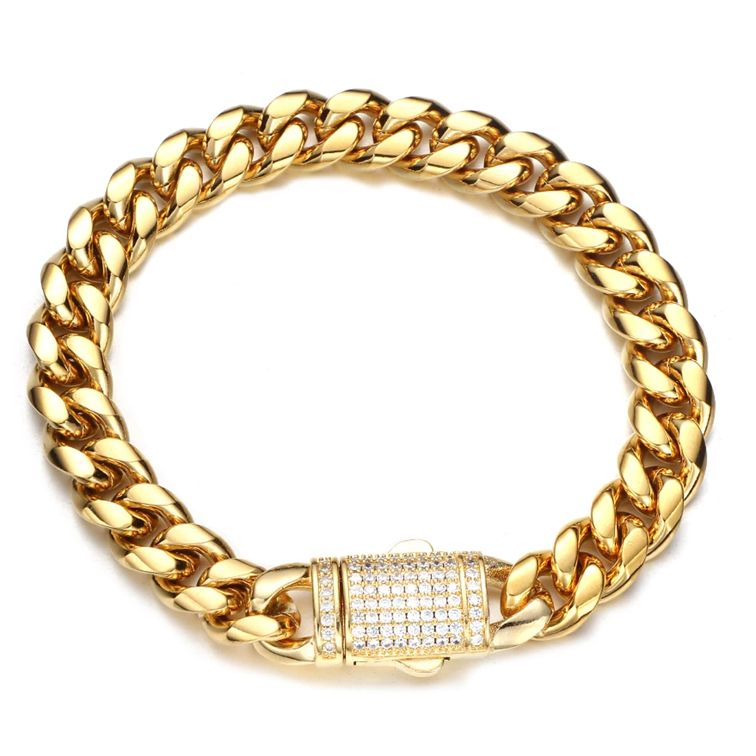 6/8/10/12/14mm New Men Chain Bracelet Stainless Steel Curb Cuban Link Chain Bangle for Male Women Hiphop Wrist Jewelry Gift