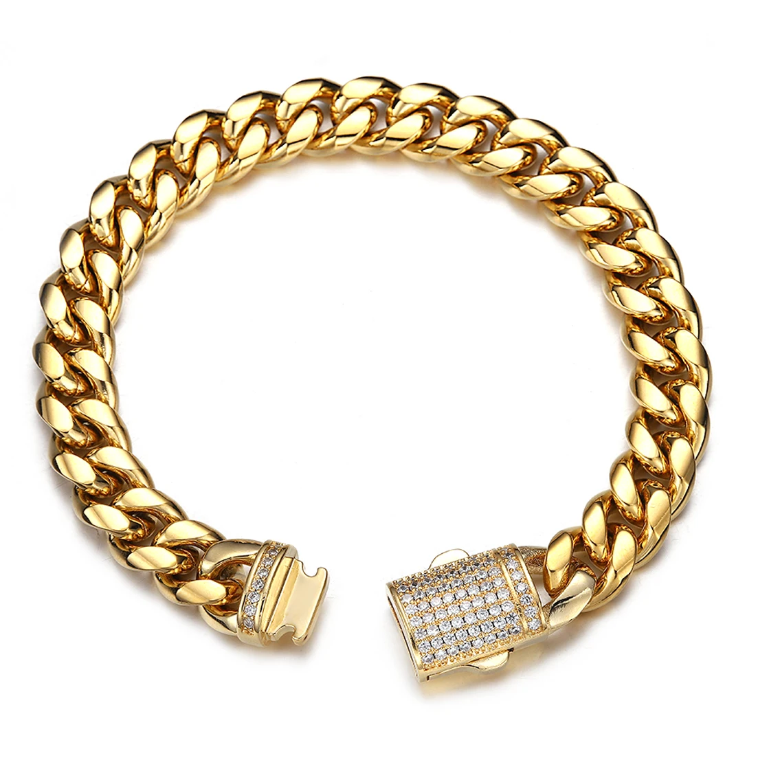 6/8/10/12/14mm New Men Chain Bracelet Stainless Steel Curb Cuban Link Chain Bangle for Male Women Hiphop Wrist Jewelry Gift