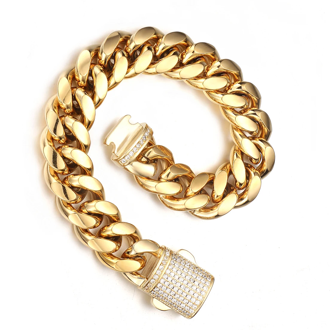 6/8/10/12/14mm New Men Chain Bracelet Stainless Steel Curb Cuban Link Chain Bangle for Male Women Hiphop Wrist Jewelry Gift