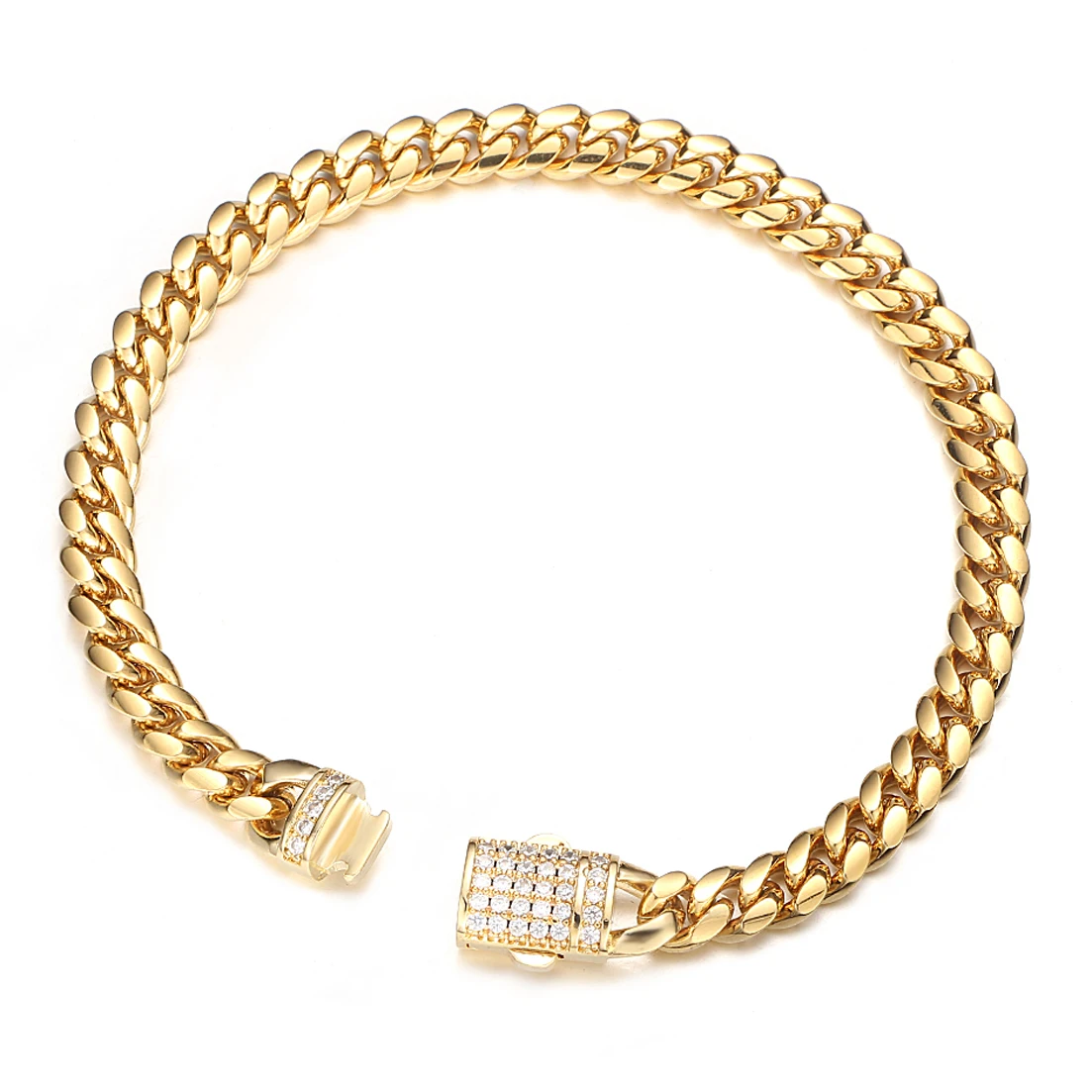 6/8/10/12/14mm New Men Chain Bracelet Stainless Steel Curb Cuban Link Chain Bangle for Male Women Hiphop Wrist Jewelry Gift