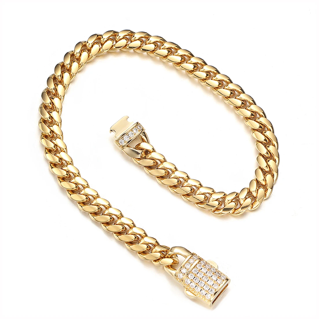 6/8/10/12/14mm New Men Chain Bracelet Stainless Steel Curb Cuban Link Chain Bangle for Male Women Hiphop Wrist Jewelry Gift